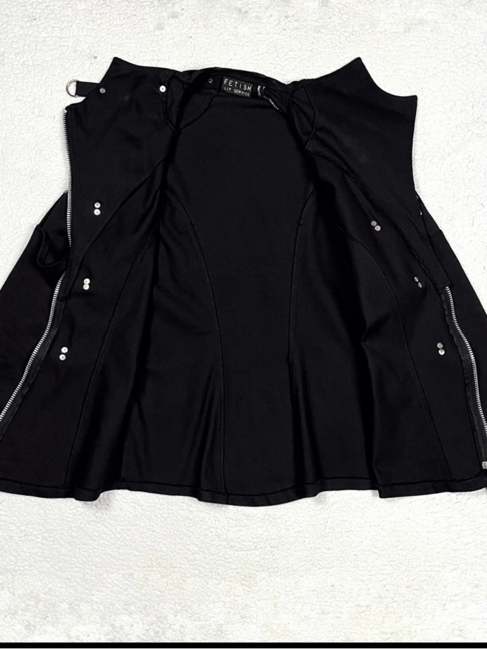 Lip Service Made in USA Fetish Straight Jacket Style Goth Punk Zip  M with key - Picture 3 of 9